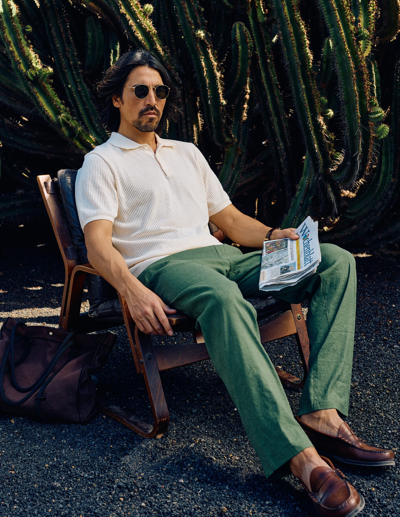 Refined Linen Pants Clover Green